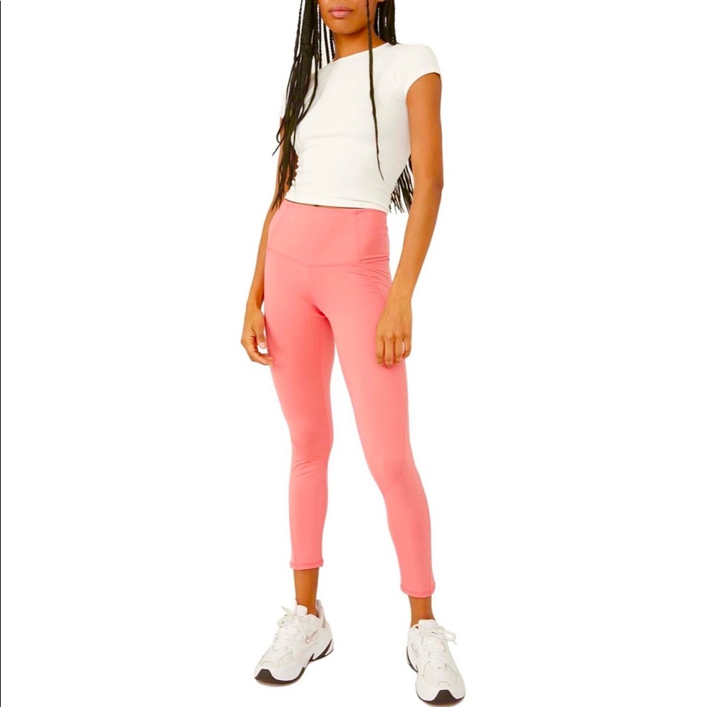 NWT Free People-  Plie All Day High Waist leggings in poppy- size M